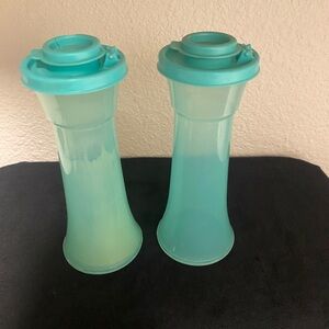 Vintage Tupperware Turquoise Salt & Pepper Shakers - Pair